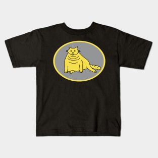 Illuminating Chubby Cat on Ultimate Gray Oval Kids T-Shirt